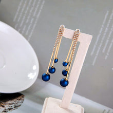 Load image into Gallery viewer, Temperament Tassel Earrings Female Frosted Pearl Long Section Showing