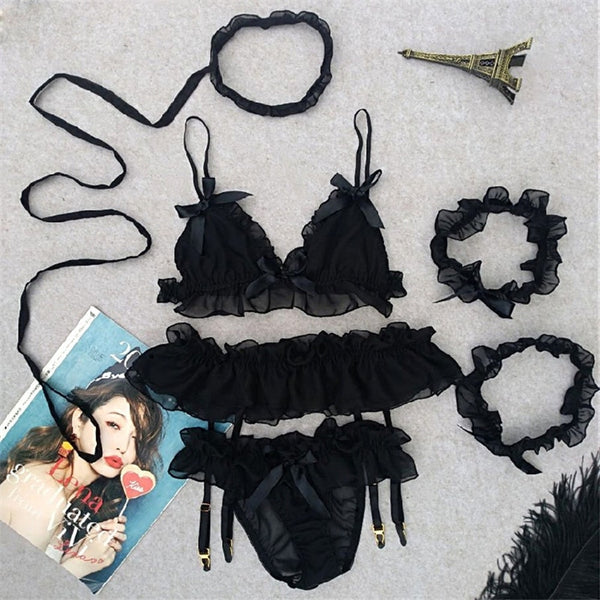 The NewTempting Sexy Underwear Bra Panty Set Women Wedding Lingerie