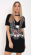 Load image into Gallery viewer, The new summer dress printing hang neck T shirt fashion v neck - Sophornlilly