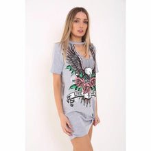 Load image into Gallery viewer, The new summer dress printing hang neck T shirt fashion v neck - Sophornlilly