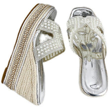 Load image into Gallery viewer, Thick Bottom Muffin Wedges Heel Pearl Sandals Women Summer Fashion - Sophornlilly