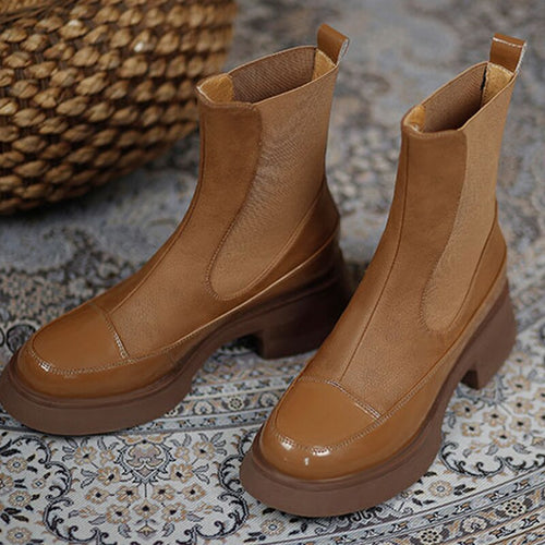 Thick soled Boots New Winter Luxury Chelsea Boots Warm