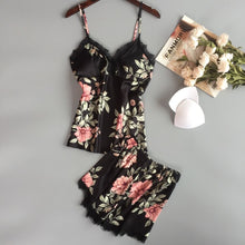 Load image into Gallery viewer, Thin Ice Sexy Lace Pajamas Women Flower Pattern Bra Suspender Camis +