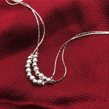 Load image into Gallery viewer, Thin stamped silver plated balls Chains Anklet