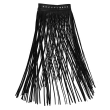 Load image into Gallery viewer, Faux Leather Hippy Boho Fringe Tassel Skirt