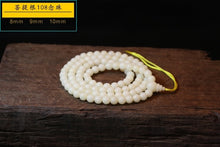 Load image into Gallery viewer, Tibetan Buddhism 108 White Bodhi Root Prayer Beads Mala Necklace|Power
