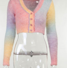 Load image into Gallery viewer, Tie Dye Long Sleeve Cardigan Fashion Sexy Casual Knitted V Neck
