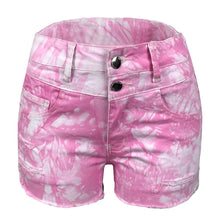 Load image into Gallery viewer, Tie Dye Sexy Hole Cotton Denim Shorts Women New Summer High