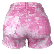 Load image into Gallery viewer, Tie Dye Sexy Hole Cotton Denim Shorts Women New Summer High