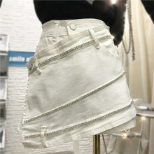 Load image into Gallery viewer, Diamonds Irregular Shorts Women Fashion Zipper Fly Button