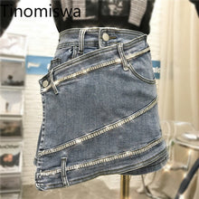 Load image into Gallery viewer, Diamonds Irregular Shorts Women Fashion Zipper Fly Button