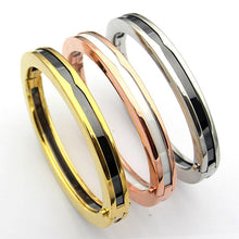 Load image into Gallery viewer, Titanium steel jewelry wholesale B oval ceramic bracelet black and