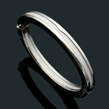 Load image into Gallery viewer, Titanium steel jewelry wholesale B oval ceramic bracelet black and