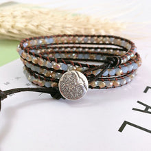 Load image into Gallery viewer, Top Quality Women Bracelets Natural Opal Stone Rhinestone 3 Rows