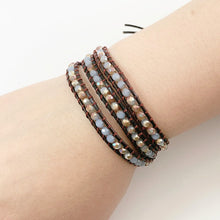 Load image into Gallery viewer, Top Quality Women Bracelets Natural Opal Stone Rhinestone 3 Rows