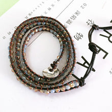 Load image into Gallery viewer, Top Quality Women Bracelets Natural Opal Stone Rhinestone 3 Rows