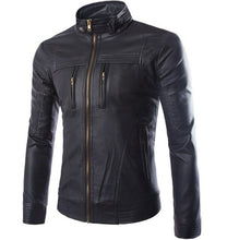 Load image into Gallery viewer, Top quality Fine Buffalo Leather Stand Leather Jacket Men Fashion