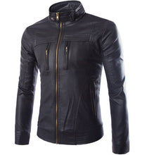 Load image into Gallery viewer, Top quality Fine Buffalo Leather Stand Leather Jacket Men Fashion
