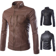 Load image into Gallery viewer, Top quality Fine Buffalo Leather Stand Leather Jacket Men Fashion