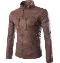 Load image into Gallery viewer, Top quality Fine Buffalo Leather Stand Leather Jacket Men Fashion
