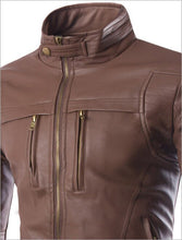 Load image into Gallery viewer, Top quality Fine Buffalo Leather Stand Leather Jacket Men Fashion