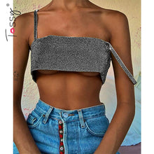 Load image into Gallery viewer, New Glitter Nightclub Top Women Sexy Crystal Party Wear