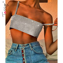 Load image into Gallery viewer, New Glitter Nightclub Top Women Sexy Crystal Party Wear