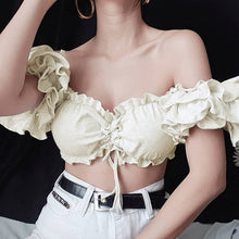 Load image into Gallery viewer, Tossy Female Off Shoulder T shirt Butterfly Sleeve Tops Summer