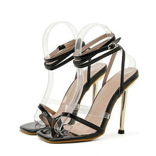 Load image into Gallery viewer, Transparent High Heels Stiletto Sexy Sandals Ankle Cross Strap Patent - Sophornlilly