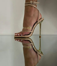 Load image into Gallery viewer, Transparent High Heels Stiletto Sexy Sandals Ankle Cross Strap Patent - Sophornlilly