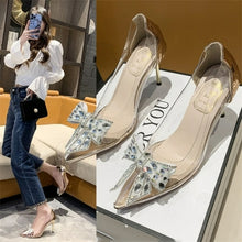 Load image into Gallery viewer, Transparent high heels summer new comfortable temperament