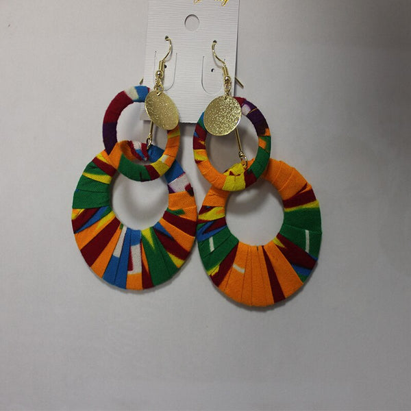 Trendy African Fabric Earrings Handmade Earrings For Women Party Gift