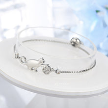 Load image into Gallery viewer, Trendy Cubic Zirconia crystal Cat and Ball charm Bracelets for Women