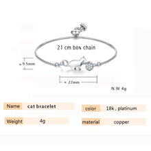 Load image into Gallery viewer, Trendy Cubic Zirconia crystal Cat and Ball charm Bracelets for Women