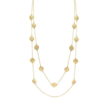 Load image into Gallery viewer, Trendy Gold Color Plating Hammered Leaf Strand  Layered Long Necklace