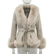Load image into Gallery viewer, Trendy PU Leather Short Jackets Women Vogue Tie Belt Waist