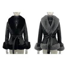 Load image into Gallery viewer, Trendy PU Leather Short Jackets Women Vogue Tie Belt Waist