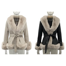 Load image into Gallery viewer, Trendy PU Leather Short Jackets Women Vogue Tie Belt Waist