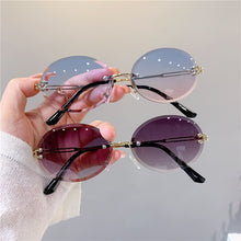 Load image into Gallery viewer, Trendy Sunglasses Rimless Cut-edge Oval