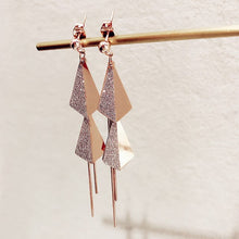 Load image into Gallery viewer, Triangle Tassel Titanium Steel Earrings Temperament Female Long Style