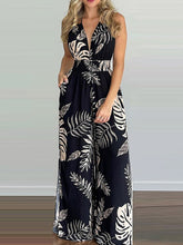 Load image into Gallery viewer, Tropical Print Romper Jumpsuit | Tropical Jumpsuit Sleeves | Tropical