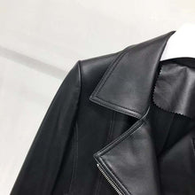 Load image into Gallery viewer, Turn down collar coat women spring autumn genuine leather jacket