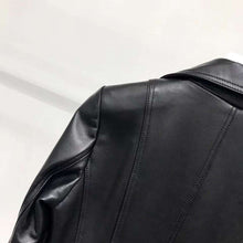 Load image into Gallery viewer, Turn down collar coat women spring autumn genuine leather jacket