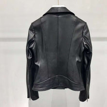 Load image into Gallery viewer, Turn down collar coat women spring autumn genuine leather jacket