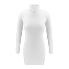 Load image into Gallery viewer, Turtleneck Warm Knitted Dress Solid Color Sheath Bodycon