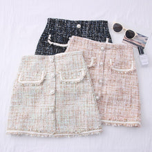 Load image into Gallery viewer, Tweed Skirts for Women Solid High Waist Slimming Skirts Autumn Spring