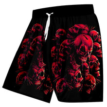 Load image into Gallery viewer, Men's Casual Shorts New Arrival Fashion Print Red Skulls 3D Beach