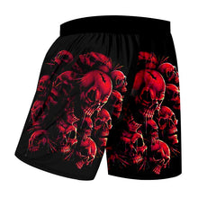 Load image into Gallery viewer, Men's Casual Shorts New Arrival Fashion Print Red Skulls 3D Beach