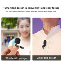 USB Type C Clip Mic with Bag Omnidirectional Lavalier Microphone