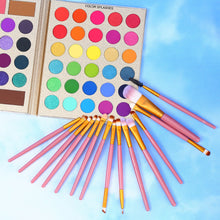 Load image into Gallery viewer, Ucanbe Pretty All Set Eyeshadow Palette with 15pcs Makeup Brushes